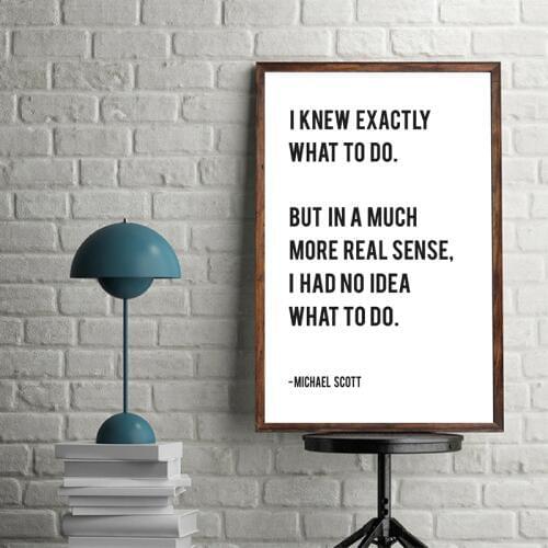 Michael Scott Letter Board Quote Prints I Knew Exactly What To Do ... Modern Poster Art Canvas Painting Home Wall Art Decor