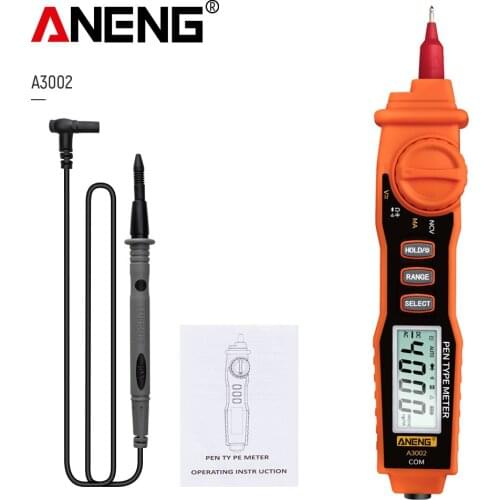 ANENG A3002 Pen Type Multimeter High Precision 4000 Counts Non Contac AC/DC Voltage Resistance Diode Continuity Tester Tool