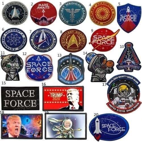 United States Stars Embroidery Patches Donald Trump Space Force Space Explore Travel Badge Military Tactical USSF Patch