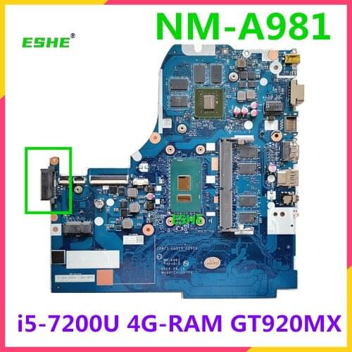 NM-A981 For Lenovo Ideapad 310-14IKB Laptop motherboard i5 7200U 4G RAM GT920MX graphics card CG413 CG513 CZ513 motherboard