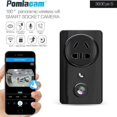 2018 Newest Wireless Wifi Socket IP Camera EC59 180 degree Panoramic HD 1080P Fisheye Home Security CCTV Camera Two Way Audio