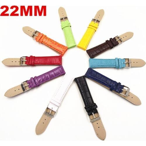 Wholesale 50PCS / Lot 12MM 14MM 16MM 18MM 20MM 22MM 24MM PU Leather Imitation Bamboo Grain Leather Watch Band Watch Straps