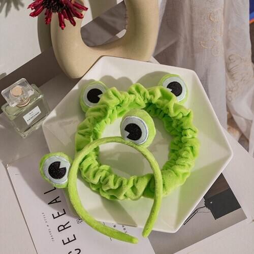 Funny Frog Makeup Headband Wide-brimmed Elastic Hairbands Cute Girls Hair Bands Women Hair Accessories Girls Hairband