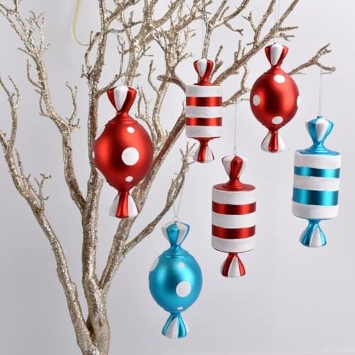 Holiday decorations PVC painted 15-20CM candy pendant shopping mall hotel window scene layout props pendant