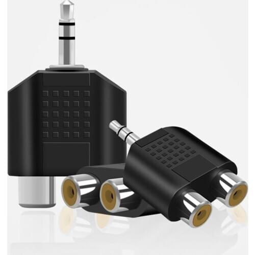 RCA Y Splitter AV Audio Video Plug Converter 1 Male To 2 Female Adapter 3.5mm Jack RCA Plug To Double Converter