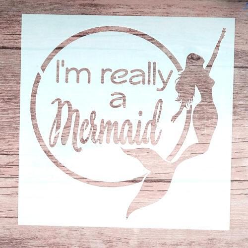 15 cm DIY Craft Mermaid Graffiti Stencil For Walls Painting Scrapbooking Album Decorative Embossing Paper Cards