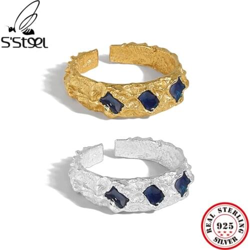 SSTEEL Designer Rings Sterling Silver 925 For Women Trendy Minimalist Steampunk Gothic Adjustable Ring Fine Jewellery Gift