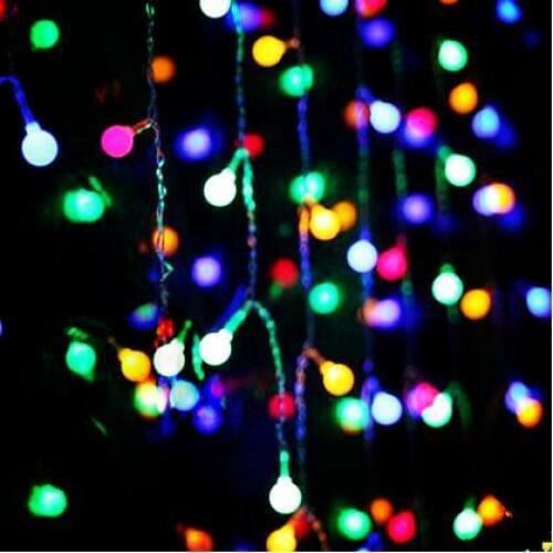 2x1M LED Cotton Ball Curtain Lights Garland Beautiful Decoration Led Cristmas String Lights For Wedding Holiday Cortina De