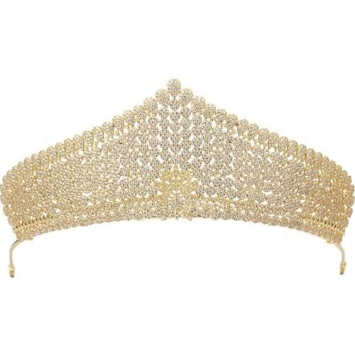 TIRIM Crystal Bridal Tiara Crown Bride Headbands Women Girl Headpiece Prom Hair Ornaments Wedding Head Jewelry Accessories