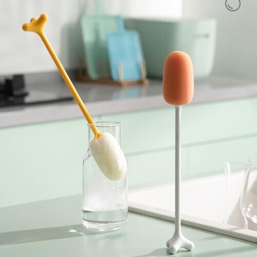 Three legged upright bottle brush kitchen cleaning tool wine cup sponge brush coffee cup tea cup cleaning brush