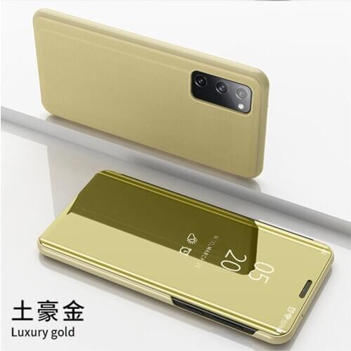 Luxury Mirror Leather Case For Samsung Galaxy S20 FE 5G S20 Lite With Stand Flip Back Cover for Samsung Galaxy S20 Fan Edition