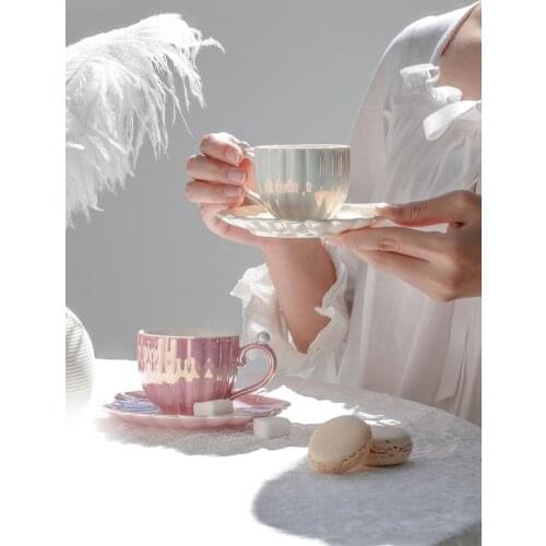 Pearl Mug Ceramic European Luxury Exquisite Coffee Cup and Saucer Set Afternoon Tea Cup Concentrated English Tea Set CL51301