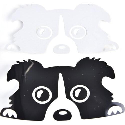 1PC 14*8cm funny car stickers Peeking Border Collie Dog Vinyl Decals Truck Decor Car Door Body And Motorcyle