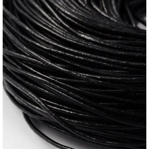 100M/lot light brown black brown 1mm 1.5mm 2mm wax Round COW Genuine Leather Cord accessories Necklace Rope String Thread g3535
