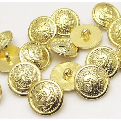 20pcs New Crown Gold Plastic Buttons 22mm Sewing Craft Back Holes