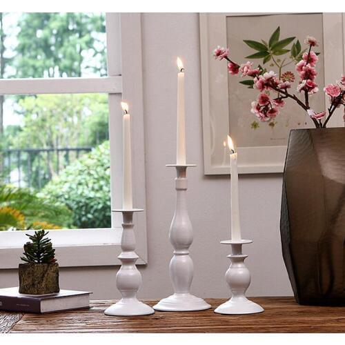 3PCS/set fashion classical black white metal iron single-head candle stand holder home wedding decoration 2178
