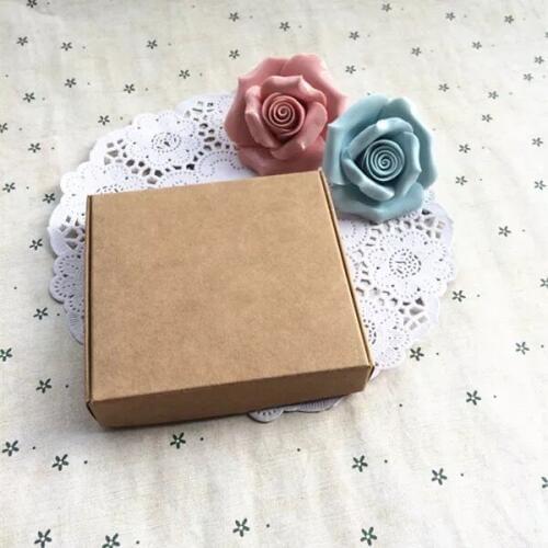 50 Pcs Brown Kraft Paper Boxes Wedding Christmas Favor Gift Box Jewelry Handmade Soap Package Cardboard Box Candy Boxes Decor
