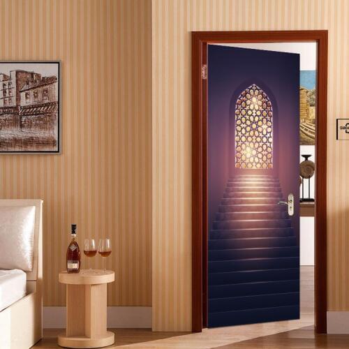 77*200cm Religious Style The Corridors Full of Hope Oil Paintting Wall Sticker Wallpaper Door Stickers Home Decor