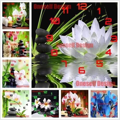 2020 new style flowe 5d diamond painting full square clock diamond embroidery sale clock diamond mosaic sale home Christmas gift