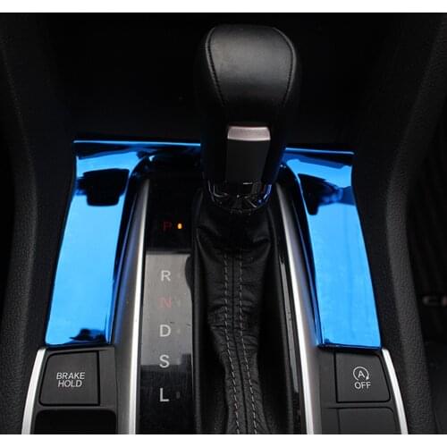 Car Accessories Gear Shift Panel Cover Sticker Trim for Honda CIVIC 2016 2017 2018 2019 2020 interior stainless steel CarStyling
