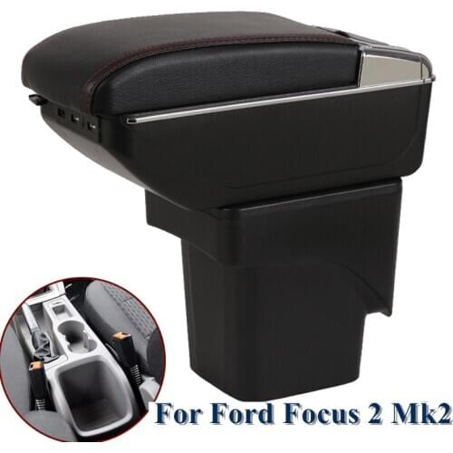Car Armrest For Ford Focus 2 Mk2 2005-2011 Rotatable Center Centre Console Storage Box Auto Accessories ashtray Storage box