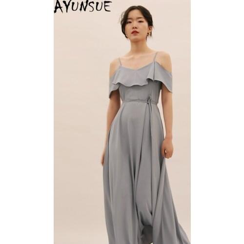 AYUNSUE 2021 Fashion Summer Dress Woman White Bridesmaid Dresses for Women Party Elegant Long Dress Female Vestido De Mujer
