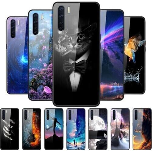 Phone Case For OPPO A91 Cases Tempered Glass Hard Back Cover For OPPO A91 Case A 91 Funda Capa Bumper on OPPOA91 A91 2020