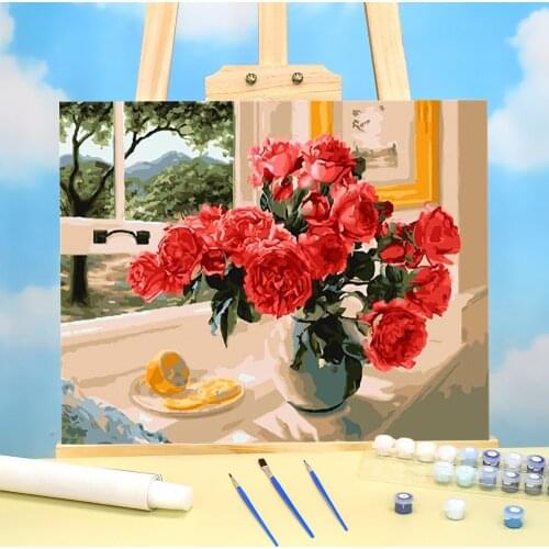 Flowers DIY Paint By Numbers Kit Oil Paints 40*50 Picture By Numbers Photo Home Decor Crafts For Handicraft