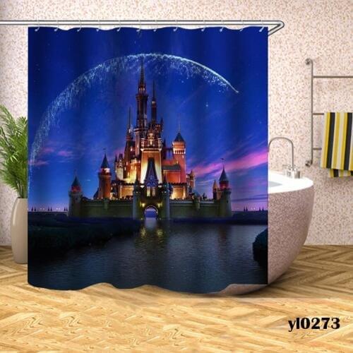 Scenic Shower Curtains Landscape Painting Waterproof Bath Curtains For Bathroom Bathtub Large Wide Bathing Cover Rideau De Bain