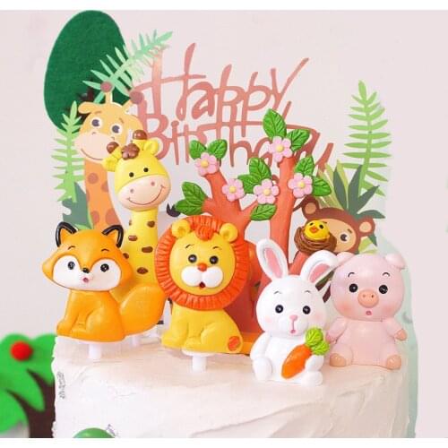 Lion Animal Cake Topper Decor Zoo Animal Party Favor Birthday Cake Topper Birthday Cake Children Wild One Birthday Baby Shower