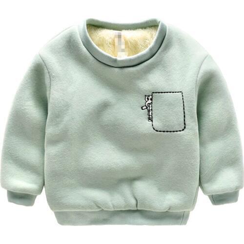 2019 Winter Kids Plus velvet sweatshirts Thick cotton Fashion Baby Boys girls T shirt Warm Cashmere children clothes hoodies