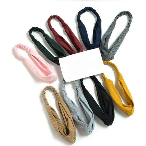 Korean Cross Elastic Headband Ladies Autumn/winter Retro Knitted Cotton Suede Headband Fashion Casual Headdress Hair Accessories
