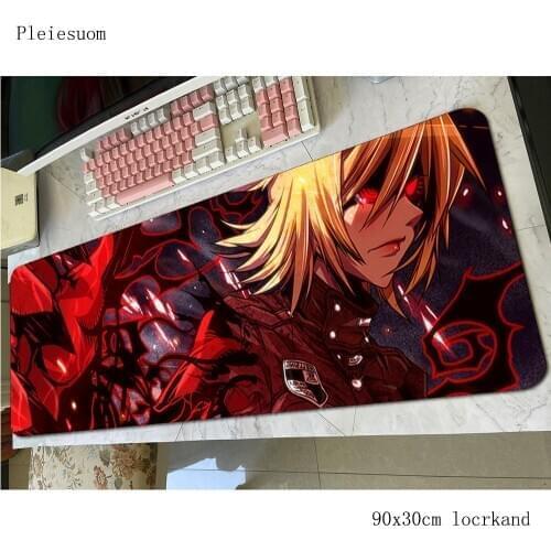 Hellsing mouse pad 90x30cm gaming mousepad anime esports office notbook desk mat locked edge padmouse games pc gamer mats