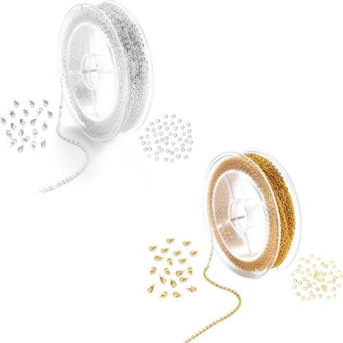 Link Chain Spool Bulk with 4mm Jump Ring and Lobster Clasps for Craft DIY Necklace Jewelry Making