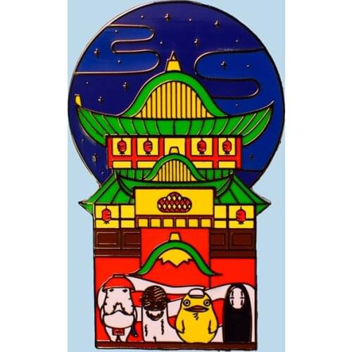 Classic Cartoon Anime Bathhouse Brooch Pins Enamel Metal Badges Lapel Pin Brooches Jackets Jeans Fashion Jewelry Accessories