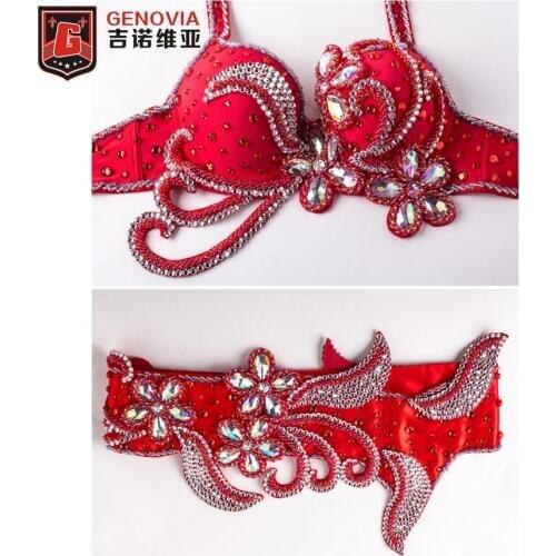 Luxury Belly Dancing Egyptian Costumes Oriental Style Rhinestone 2 Pcs Bra&belt 34b/c 36b/c 38b/c Performance Belly Dance Set