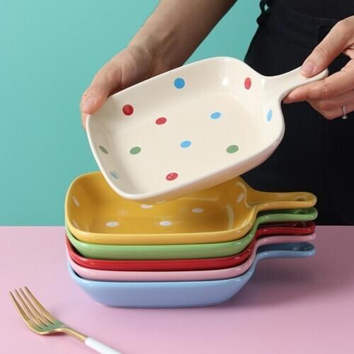 Creative Ceramic Children Breakfast Dessert Plate Western Food Pasta Salad Fruit Posing Home Kitchen baking Tableware