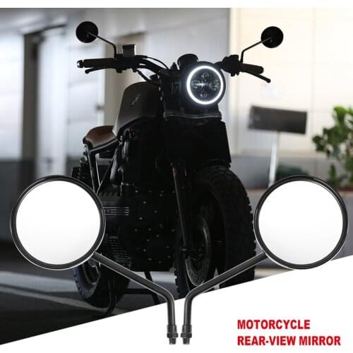 Motorcycle Round Rearview Mirror Reflective Black Convex Side Mirror 10mm Motorbike Scooter Rear View Mirror Moto accessories