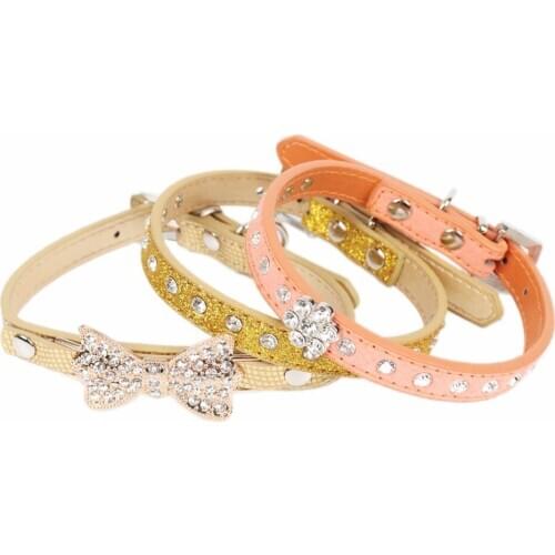 Traumdeutung Small Cats Collars Kitten Necklace Animals Accessories Leash Pet Dogs Product Collars Rhinestone collier huisdier