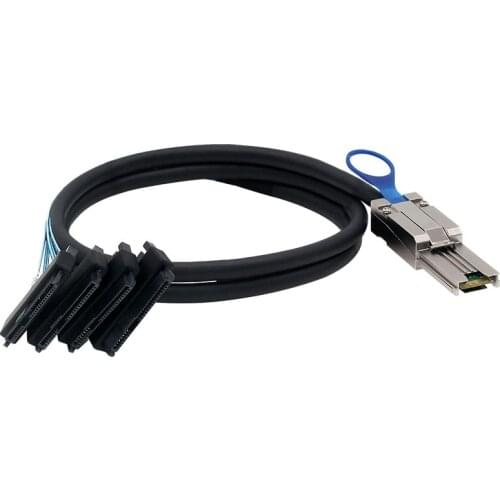 Mini SAS Cable SFF-8088 26Pin To 4SFF-8482 29+15Pin SATA Data Cable 6Gbps