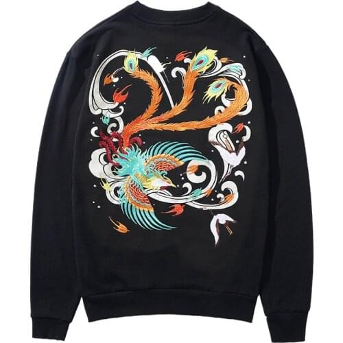 Autumn/winter 2020 Phoenix Embroidery Cotton Hoodie Men Clothing