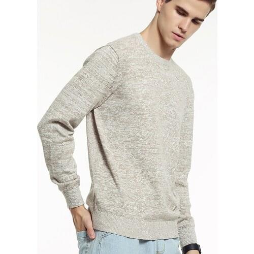 100% Cotton Man Knitwear Full Long Sleeve O-neck Pullover Spring Autumn Winter Round Neck Men Sweater