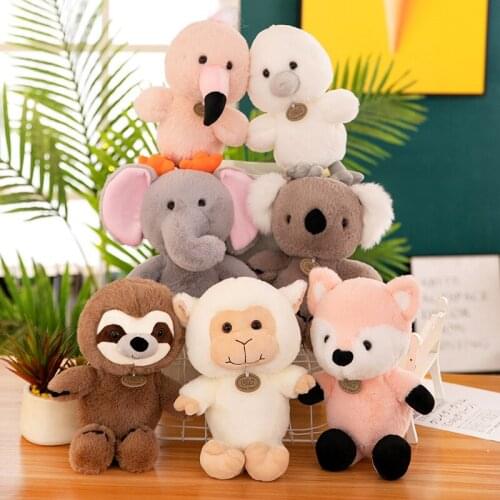 30cm Stuffed Animals Plush Toy Jungle Animal Dolls Sloth Elephant Fox Koala Sheep Plush Animal Toy Kids Soft Toys Gifts