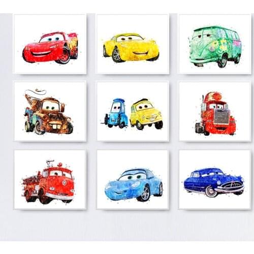Disney Car Mobilization Watercolor 5D DIY Diamond Painting Embroidery Full Kits Mosaic Rhinestone Handwork Kids for Home Decor