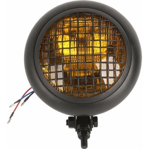6.7" Orange Len Grille Mesh Headlight Headlamp For Harley Custom Chopper Bobber