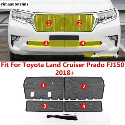 Car Front Grille Insert Net Insect Screening Mesh Cover Kit Trim Accessories For Toyota Land Cruiser Prado FJ150 2018 - 2020