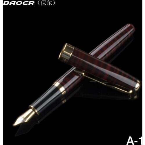 Baoer 388 calligraphy pen High End Office Supplies School Original Metal Fountain Pen Gifts Decor Executive Caneta
