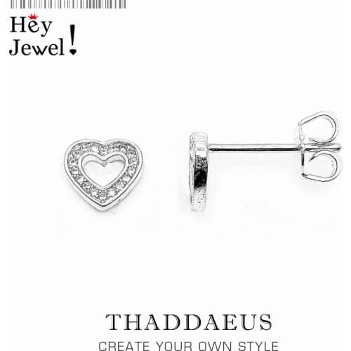 White CZ Pave Heart Stud Earring,Europe Style Fashion Good Jewerly For Women,2018 Gift In 925 Sterling Silver,Super Deals