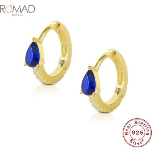 ROMAD Small Round Circle Piercing Jewelry Earrings Color Hoops Earrings For Women 925 Sterling Silver Earrings Aretes De Mujer