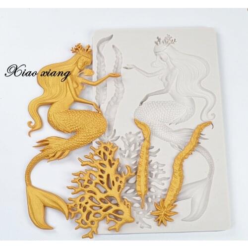 Mermaid Silicone Cake Molds For Baking Gum Paste Chocolate Fondant Cake Molds Candy Molds party Cupcake Decorating Tools FM2055
